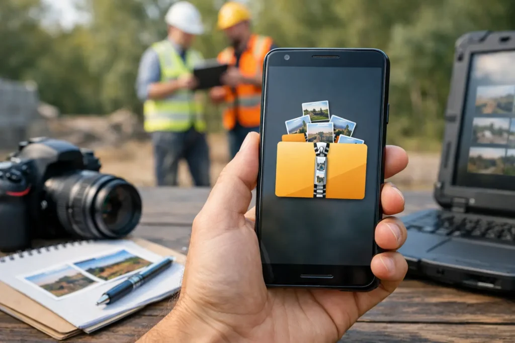 How to ZIP Photo Reports on Android Without Cleanup